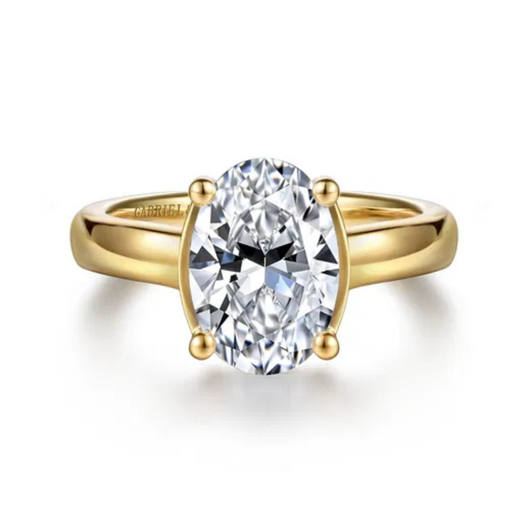 Yellow Gold Semi Bezel Engagement Ring (468908)