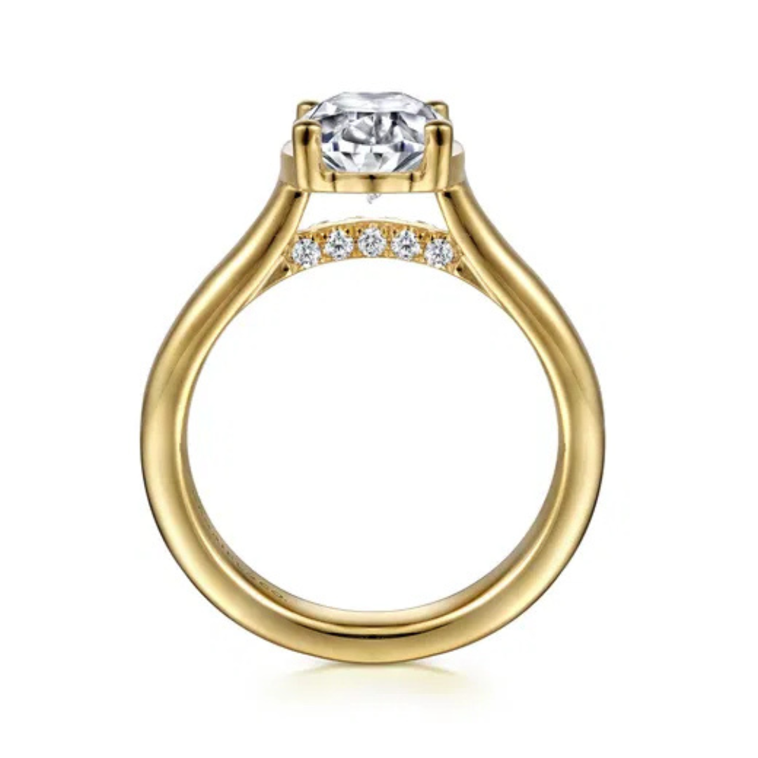 Yellow Gold Semi Bezel Engagement Ring (468908)