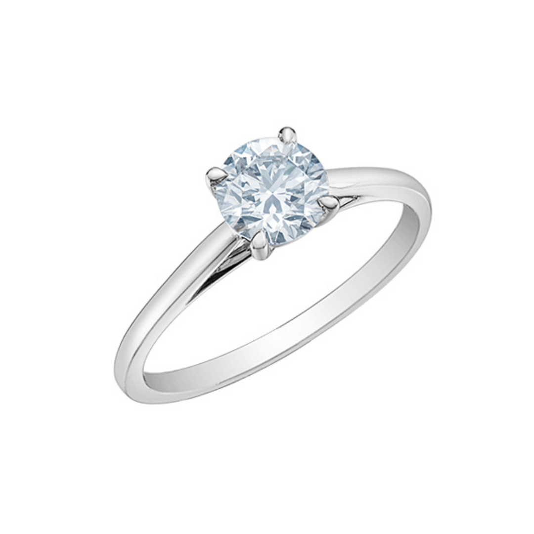 White Gold Lab Grown Solitaire Engagement Ring (495419)