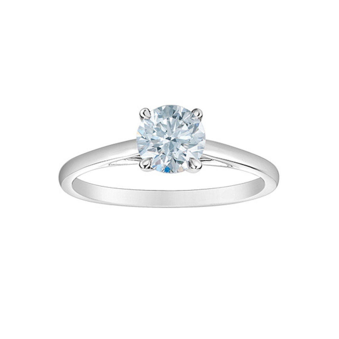 White Gold Lab Grown Solitaire Engagement Ring (495419)