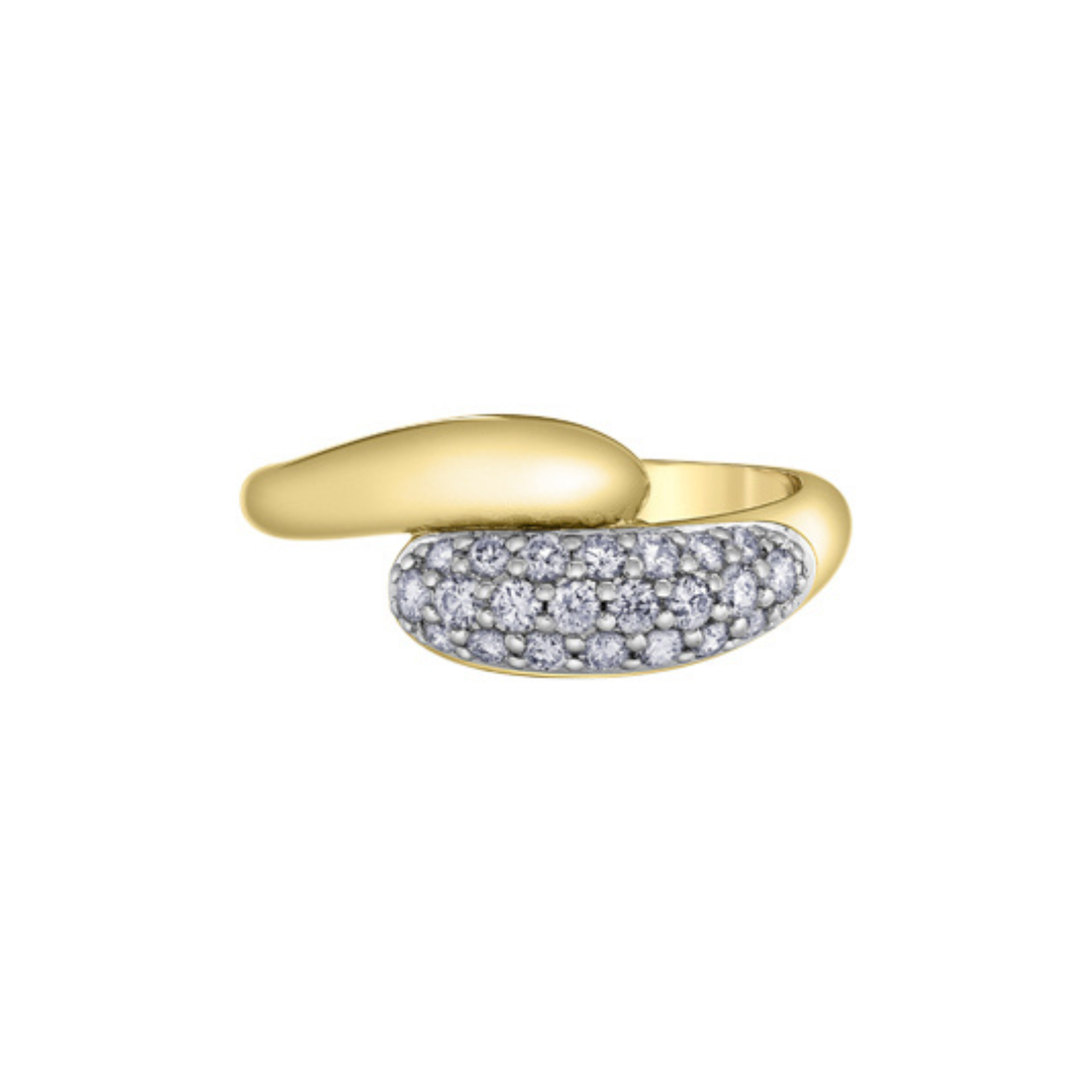 Gold Bypass Pavé Diamond Wrap Ring (542109)