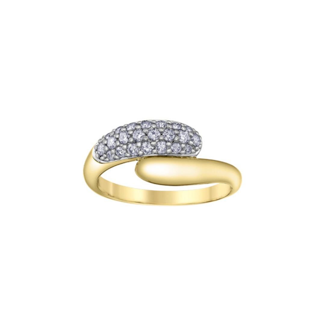 Gold Bypass Pavé Diamond Wrap Ring (542109)
