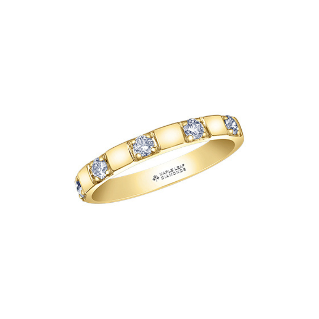 Alternating Gold and Diamond Band in Yellow Gold (549219)