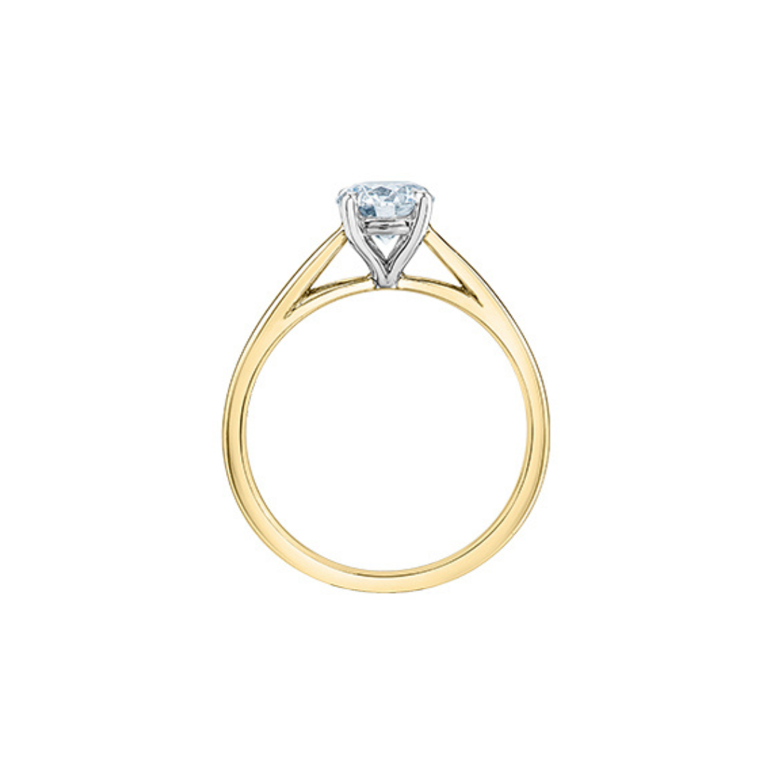 Two Tone Solitaire Lab Grown Diamond Engagement Ring (574645)