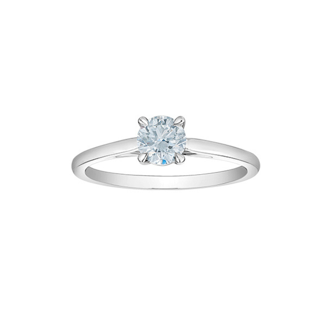 White Gold Solitaire Lab Grown Diamond Engagement Ring (722368)