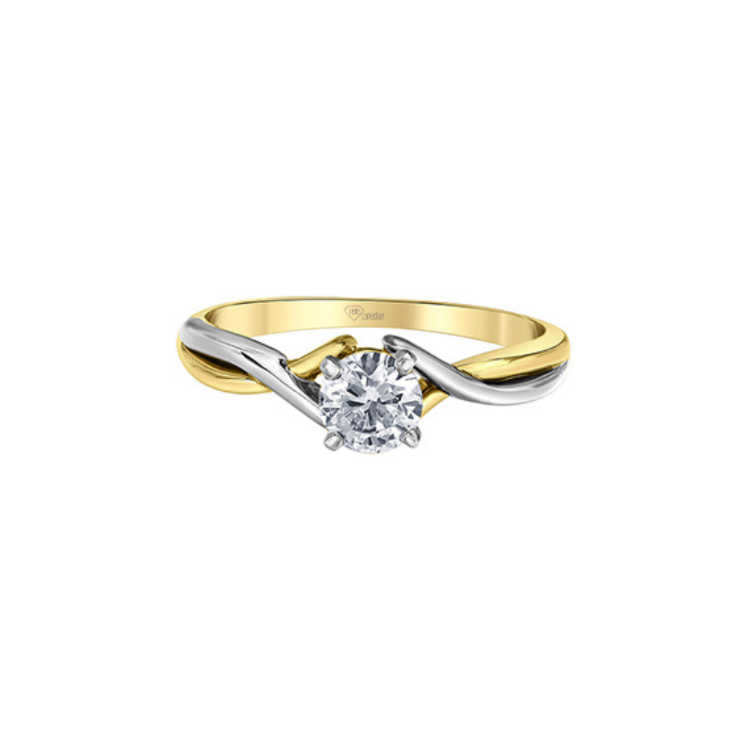 Two-Tone Twist Diamond Engagement Ring (740347)