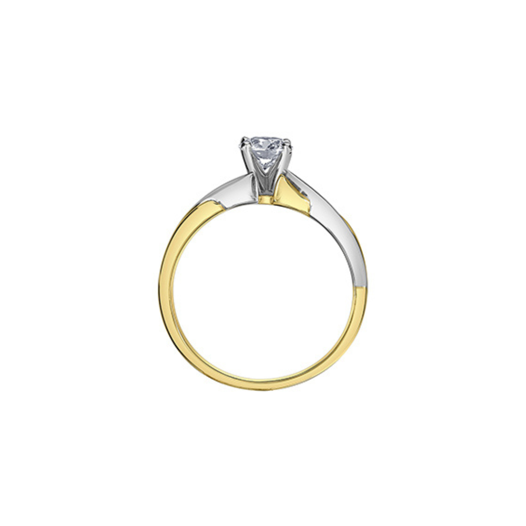 Two-Tone Twist Diamond Engagement Ring (740347)