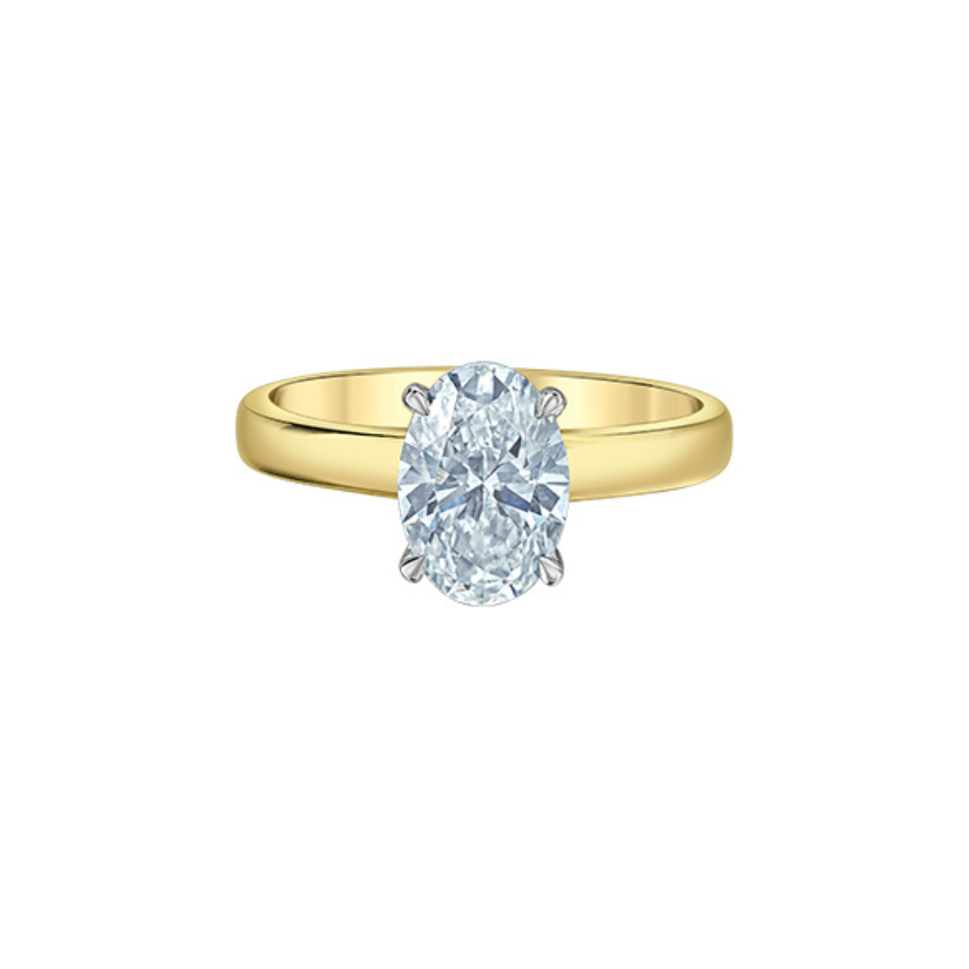 Solitaire Oval Lab Grown Diamond Engagement Ring (741505)