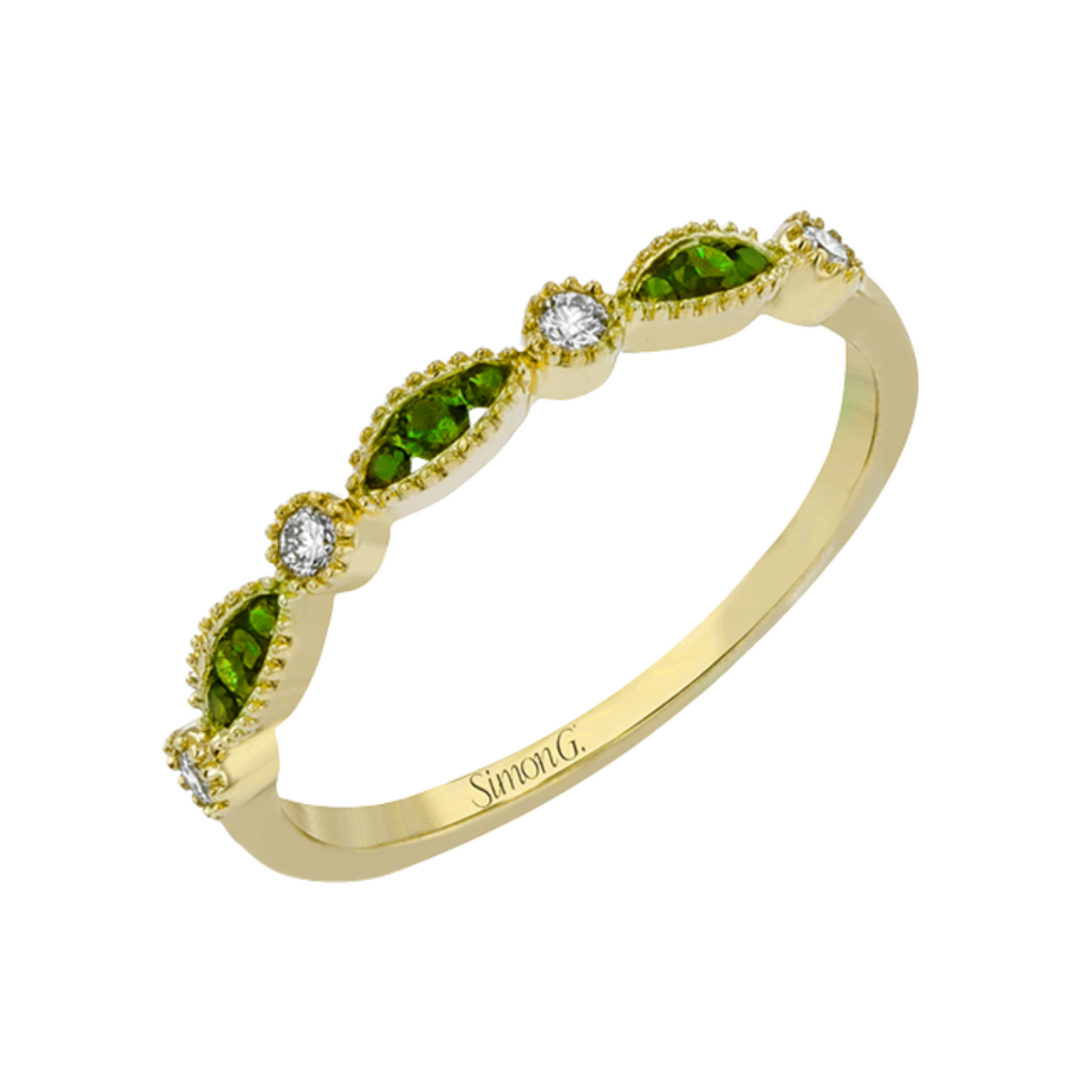 Yellow Gold Diamond and Tsavorite Band (753466)