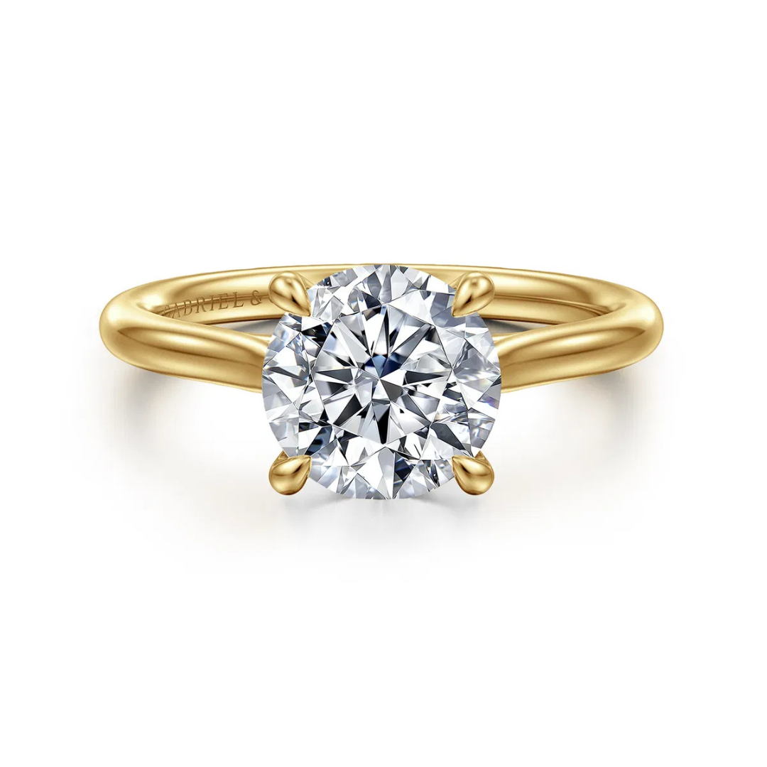 Yellow Gold Round Solitaire Engagement Ring (836459)