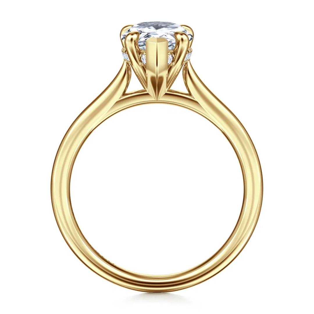 Yellow Gold Pear Solitaire Engagement Ring (842652)