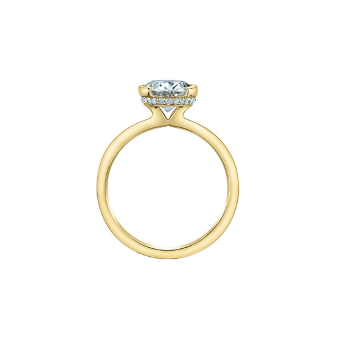 Yellow Gold Lab Grown Semi-Bezel Diamond Engagement Ring (855816)