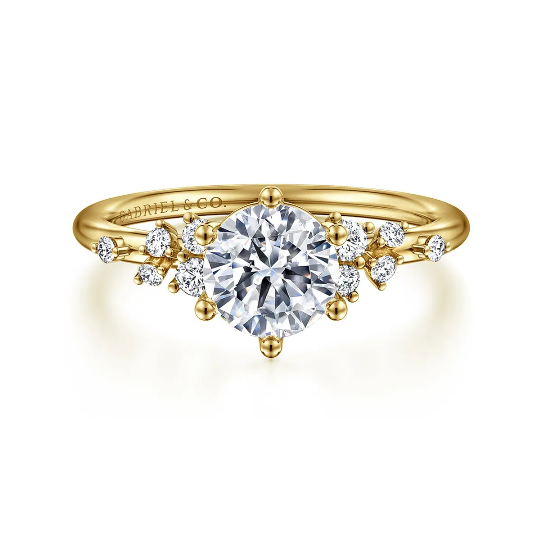 Yellow Gold Diamond Accented Engagement Ring (895544)