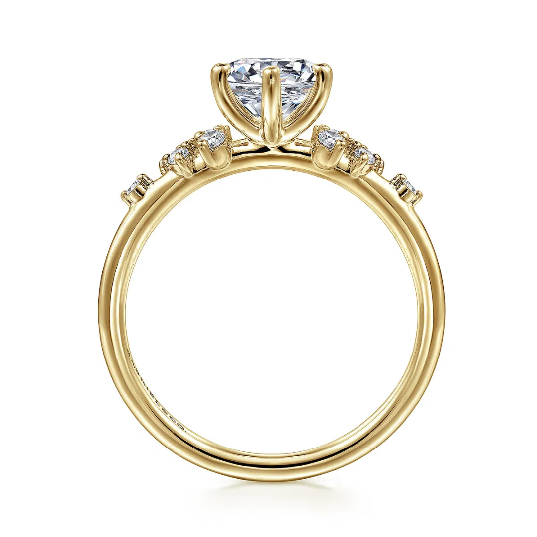 Yellow Gold Diamond Accented Engagement Ring (895544)