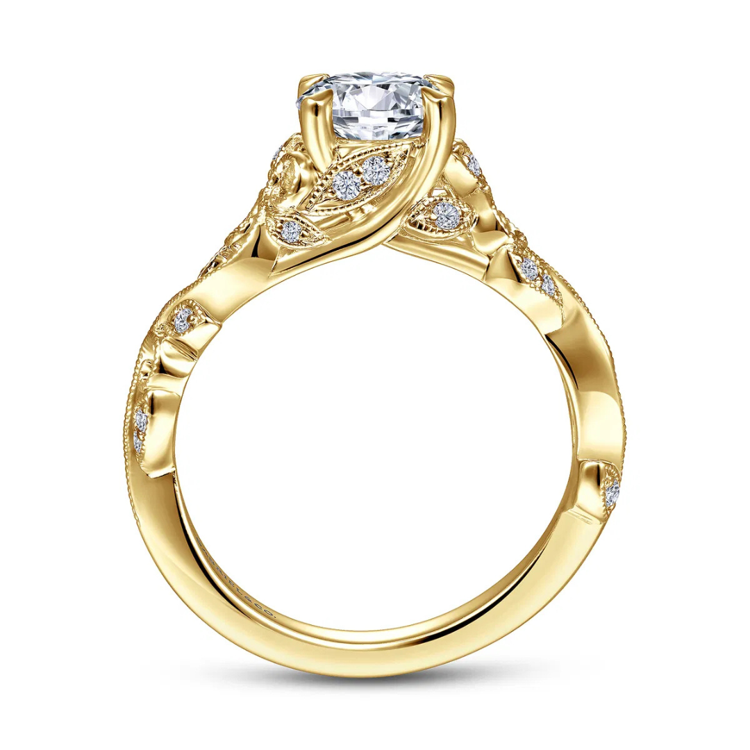 Yellow Gold Floral Engagement Ring (919912)