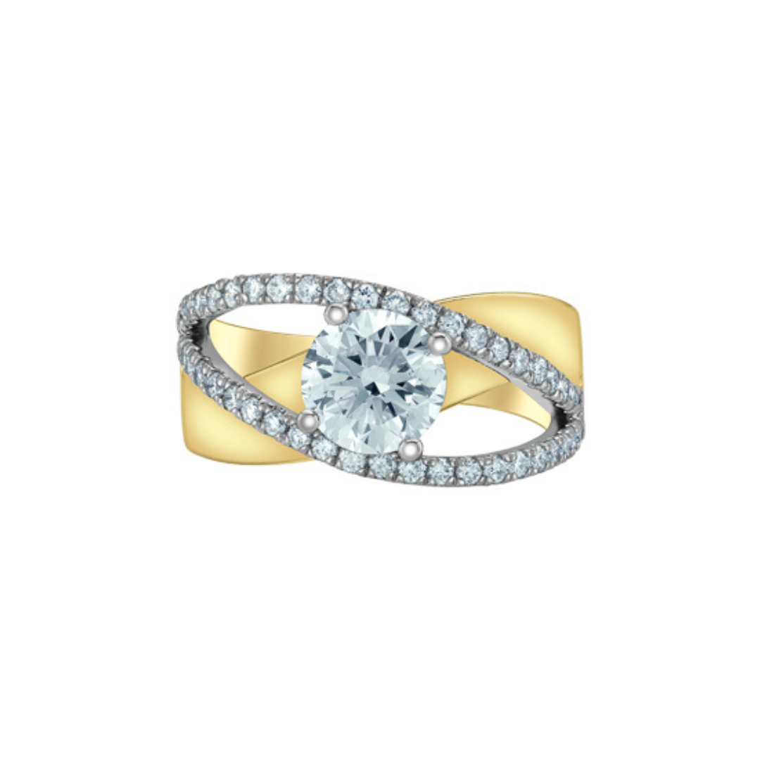 Two Tone Open Design Lab Grown Diamond Ring (977657)