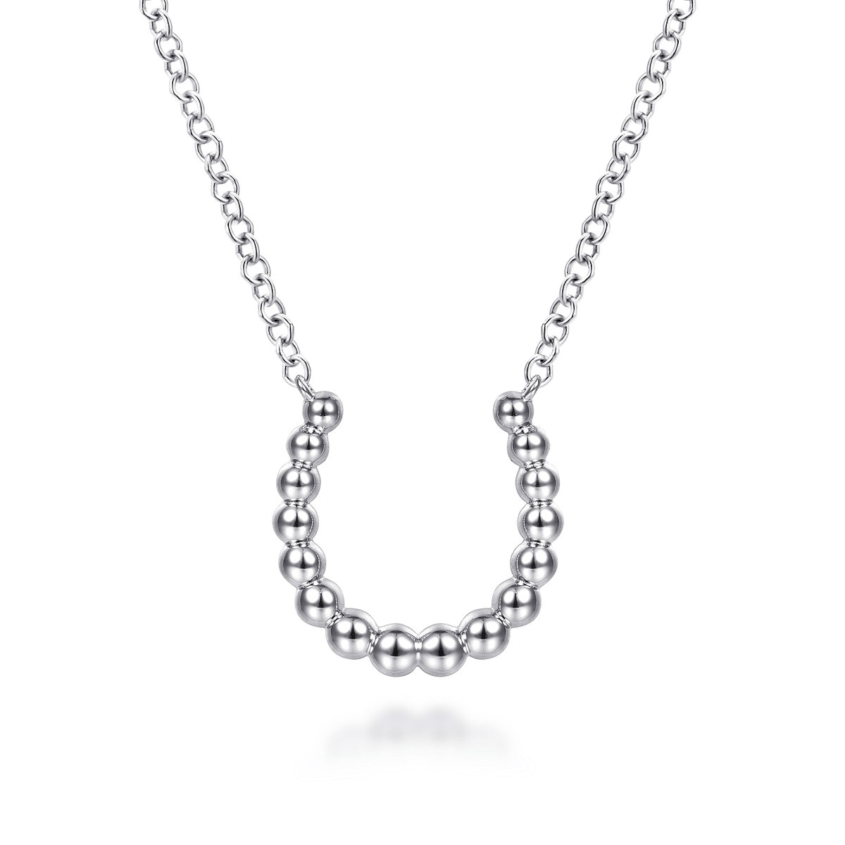 Sterling Silver Bujukan Bead Horseshoe Necklace (861043)