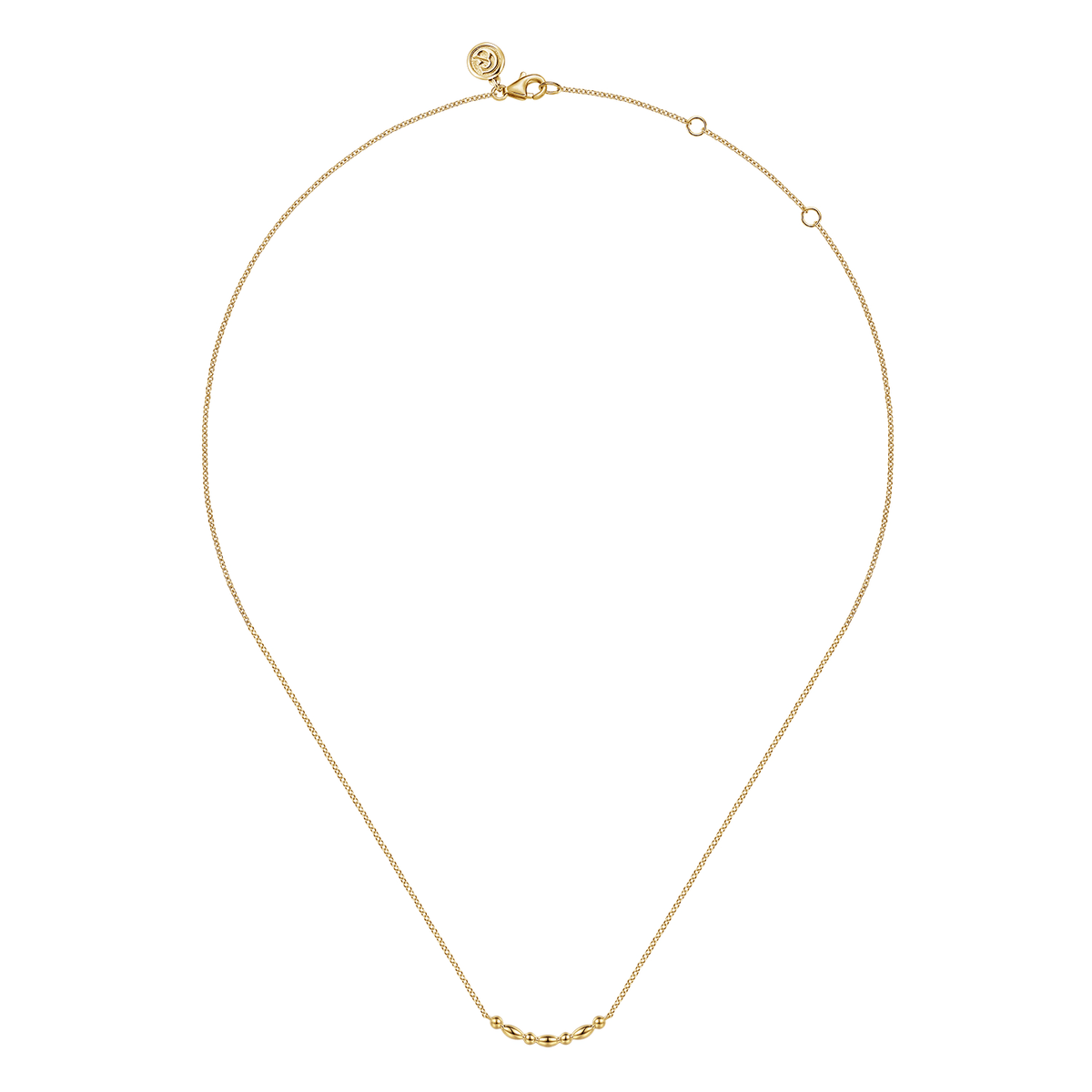 Yellow Gold Bujukan Ball Puffy Maquise Bar Necklace (476507)