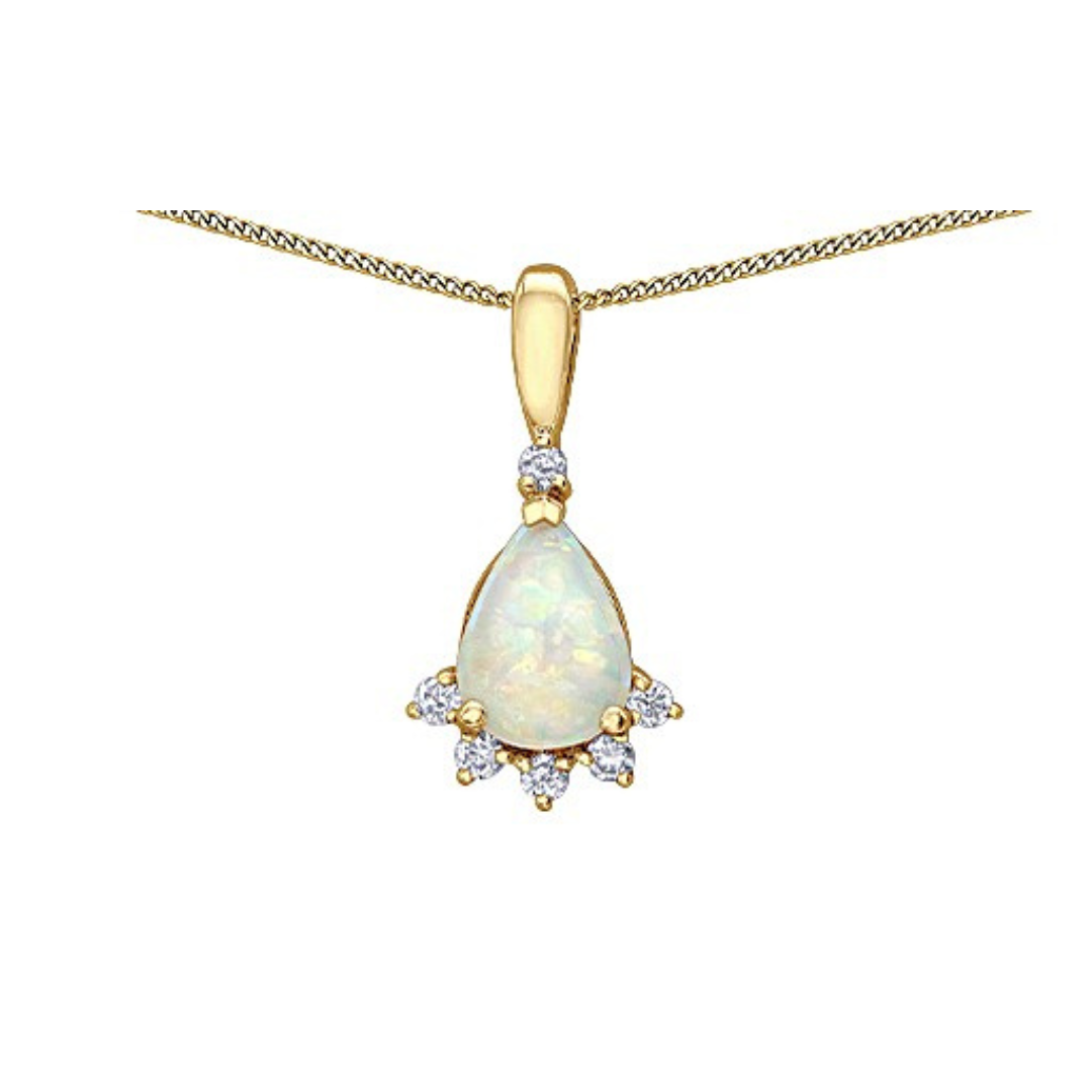 Yellow Gold Opal Pendant  (244102)