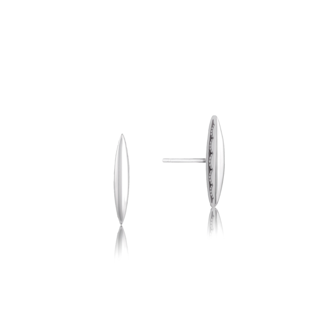 Sterling Silver Marquise Design Stud Earrings (320714)