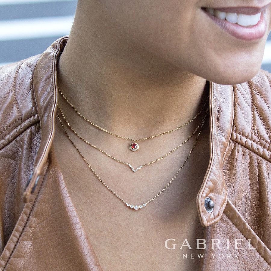 Gabriel V Shaped Diamond Pendant