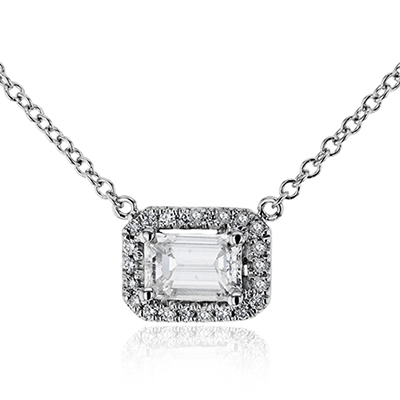 Emerald cut diamond hot sale necklace designs